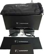 Oliver Peoples Roger Federer R-2 Sunglasses OV 1343S Brushed Silver w/ Pouch
