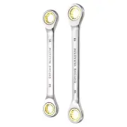 1 Set Double Box End Ratchet Wrench 14X15mm / 16X18mm 72 Tooth Ratchet Spanner
