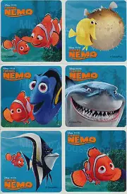 Finding Nemo Stickers x 6 - Favours Rewards and Birthday -Disney Classic - Dory