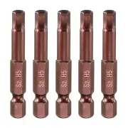 5pcs 5mm Metric Hex Head Wrench Drill Bit 2" Length Magnetic Screwdriver Bits