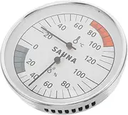 Home Sauna Accessory Metal Thermometer Hygrometer Wall Mountable Mechanical Indoor Sauna Hygrometer for Accurate Humidity Measurement No Batteries Required