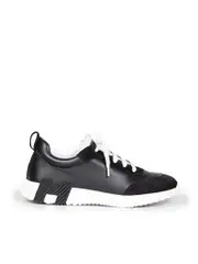 Black Leather & Suede Bouncing Trainers