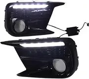 Compatible With Subaru WRX STI 18-20 Limited Switchback White LED DRL Daytime Running Light + Amber Dynamic Led Turn Signal Bezels Fog Lamp