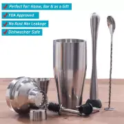 6Pcs Home Bar Cocktail Shaker Kit 550ML Mixology Bartender Kit Leakproof Shaker