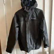 Columbia Glennaker Jacket Mens Small Black Grey Full Zip Sherpa Lined