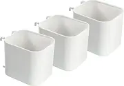 [IKEA] SKADIS Open-Top Storage Containers (Fits SKADIS Peg Board), White, 7.5 x 9.5 x 8 cm, Steel, 203.207.98 - Set of 3