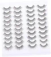 FOYTOKI 20 Pairs Artificial False Eyelashes Suits for Women Fake Eyelashes Natural Realistic Fake Lashes Girl Cosmetics False Lashes Black