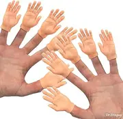 DR DINGUS – 10 Finger Hands – Premium Rubber Little Tiny Finger Hands – Fun and Realistic Design – Ideal for Puppet Show, Gag Present, Fun for All Kids!