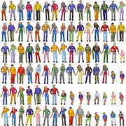P75W 100PCS 1:75 Painted Figures for Model Trains OO scale sitting and standing people for miniature scenes New