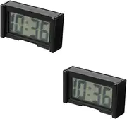 Gatuida 2pcs Car Electronic Watch Digital Calendar Alarm Clock Car Clock Electronic Table Clock Digital Alarm Clock Electronic Wall Clock Vintage Table Clock Decorative Clock Cars Plastic