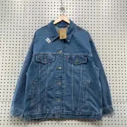 NEW Levis Denim Trucker Jacket Mens Large Blue Button NWT 24x28