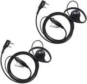 PROMAXPOWER Walkie Talkie Earpiece, Radio Earpiece 2 Pin Headset with PTT Mic, D-Shape Security Earpiece Compatible with Kenwood Baofeng UV-5R UV-5RA 777 888S UV-82 TH-22AT TH-25 TK-3100, 2 Packs