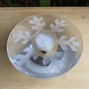 Mikasa Slovenia Snowcrest Crystal Votive Tea Light Snowflake Candle Holder NWT