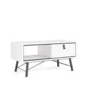Design Square Silas Wooden Open Shelf Coffee Table W/ 1-Drawer - White