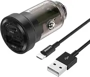 Philips 24W Ultra Fast Car Mount Charger w/ USB-A to Lightning Cable Cord Black
