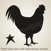Country French Rooster Stencil Prim Barn Star Farm Chicken DIY Craft Art Signs