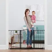 Regalo 58-Inch Home Accents Super Wide Walk Through Baby Gate, Includes 4-Inch, 8-Inch and 12-Inch Extension, 4 Pack of Pressure Mounts and 4 Pack of Wall Cups and Mounting Kit