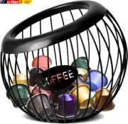 Coffee Pod Holder, Metal Large Capacity Cup Holder Coffee Capsule Storage Basket