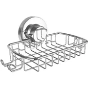 Soap Dish with Powerful Vacuum System, Razor Hook and Toothbrush Holder in 304 Stainless Steel for Bathroom or Kitchen