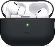 elago Silicone Case Compatible with Apple AirPods Pro 2nd Generation Case (2022), Protective Cover, Front LED Visible, Supports Wireless Charging (Black)