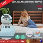 Memory Foam Mattress Topper 7 Zone Cool Gel Bamboo Queen King Single Double 8cm