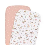 Living Textiles 2-pack Jersey Bedside Bassinet/Co-Sleeper Fitted Sheets