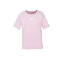 在飛比找momo購物網優惠-【FILA官方直營】女LYCRA彈性圓領T恤 機能T恤-粉(