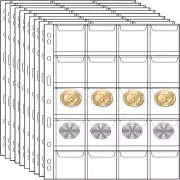 10 Sheets 20 Pocket Coin Collection Album, Coin Collecting Pages, Coin Collectio