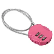 Small Combination Lock 11.8 Inch, 1 Pack 3 Digit Padlock for Gym Locker, Pink