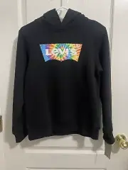 NEW Levi's Boys Hoodie Sweatshirt Size L 12-13 Yrs. Black Tye Die Hoodie