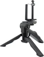 xinyee Mobile Phone Bracket Beauty Leg Desktop Selfie Handheld Stabilizer Live Mobile Folding Anti-Shake Handheld Tripod Beauty Legs (Black) + U Clip