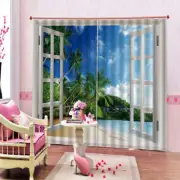Great Sunny Beach Days 3D Curtain Blockout Photo Printing Curtains Drape Fabric