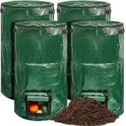 4 Pieces Compost Bin Bags Large 34 Gallon Reusable Yard Waste Lawn Heavy Duty