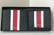 New Michael Kors 3-in-1 Wallet Set Black Multi with Gift box