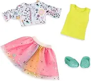 Glitter Girls – Urban Top & Tutu – Flower Jacket & Glitter Shoes – Doll Clothes – 14" Doll Accessories – 3 Years + – Shimmer Glimmer!