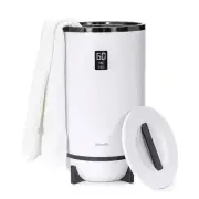 Serenelife Single Touch Towel Warmer w/Disc Holder & LED Ring, WHITE (Open Box)
