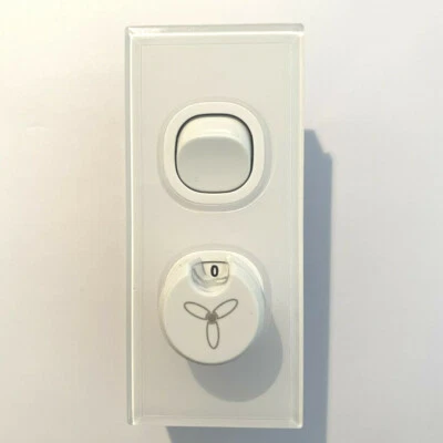 Fan 3 Speed (4 position) Controller Architrave With Light Control Wallplate