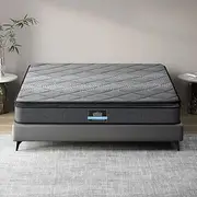 Giselle Bedding Queen Mattress Bed Mattresses Innerspring Bonnell Spring Foam Breathable Pillow Top 18cm Thickness, 5Yrs Warranty, Greywith Vacuum Packed