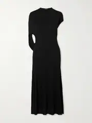 [Jacquemus] Jacquemus - Salerno Asymmetric Open-back Stretch-jersey Midi Dress - Black - medium medium Black
