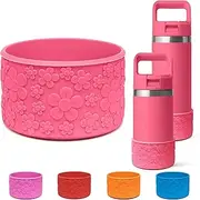 NBOOCUP Silicone Boot for Yeti Kids Water Bottle 12 oz, for Yeti Rambler 12/18 oz Bottle, Anti-Slip Bottom Protector Sleeve for Yeti Accessories, 3D Cute Flowers Cup Boot for Stanley Cup 30/40 oz