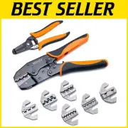Versatile 8-Piece Crimping Tool Set - Non-Insulated and Heat Shrink Connectors