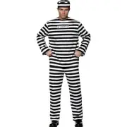 Underwraps Costumes Mens Convict Costume - One Size Fits Most - Black