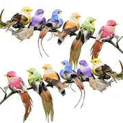 Decorative Birds - Artificial Foam Bird | Decorative Birds Figurines | Artificial Foam Bird 12Pcs | Decorative Bird Ornament Artificial Feathered Animal Model Statues Lawn Sculpture Planter