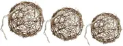 3Pcs Decorative Rattan Balls for Wedding and Natural Brown Color for Home and Event Adornments Rustic Style