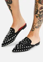 [AZALEA WANG] Silver Malacca Studded Flats