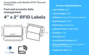 4.0 x 2.0 Thermal Transfer RFID Labels (1 roll of 1,250 labels) EOS 430 M730 EPC