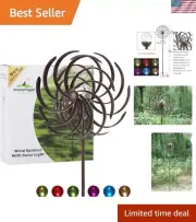 Enchanting Wind Spinner with Adjustable Height & Multi-Color LED Illumination