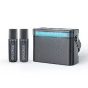 Karaoke Machine Portable Bluetooth PA Speaker System With 2 Wireless Microphones