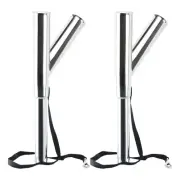 NEW Amarine-made Stainless STEEL OUTRIGGER ROD HOLDERS DUEL W/ SAFE STRAP