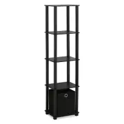 Furinno Turn-N-Tube No Tools Display Shelf Black 5-Tier